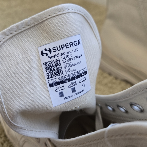 Superga high top shoes white canvas womens 9 mens 7.5 - Picture 7 of 11